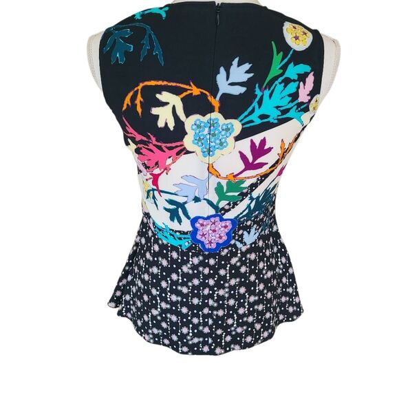 peter pilotto multiprint peplum sleeveless blouse size 6 - Picture 3 of 7